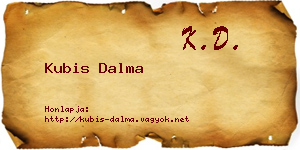 Kubis Dalma névjegykártya